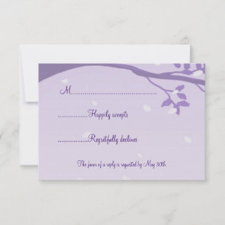Árvore em Silhouette Purple Wedding RSVP