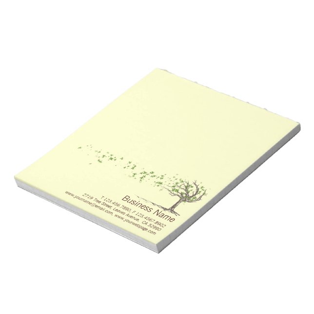 Árvore eólica Zen com bloco de notas de folhas (Invertido)