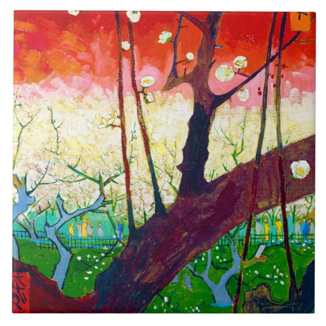 Árvore florescente de ameixa (após Hiroshige), Van (Frente)