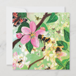 Árvore Frutífera em Flor com Abelhas