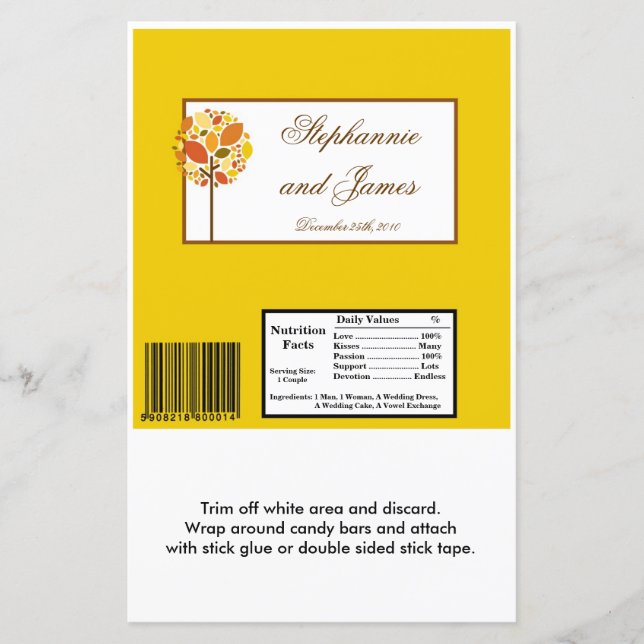 Árvore Moderna de outono de Hershey's Large Bar Wr (Frente)