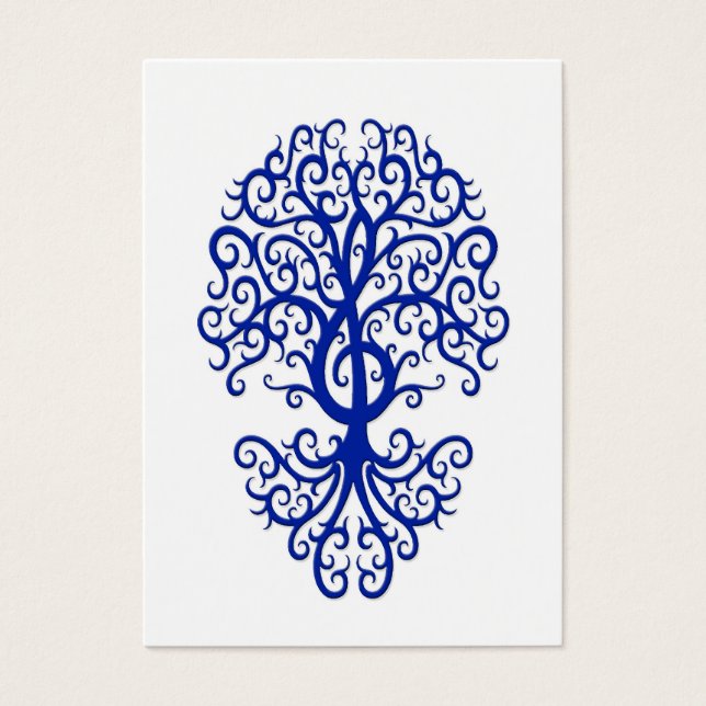 Árvore Musical Clef Tree Blue em Branco (Frente)