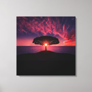 árvore na tinta solar, foto, Canvas