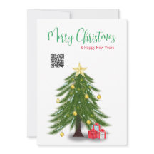 Árvore Natal com Cartão de Férias Plano Vermelho P