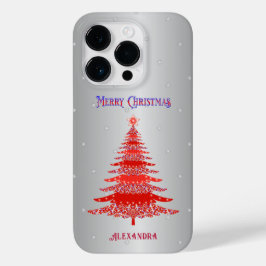 Árvore Natal Elegante Nome Vermelho Snowflakes Sil