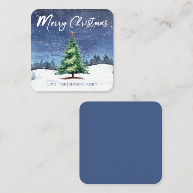 Árvore natalícia Cartão de presente de Natal Feliz (Frente/Verso)