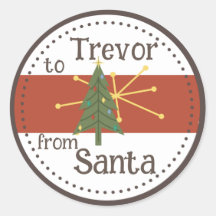 Árvore natalícia e adesivos de etiqueta para prese