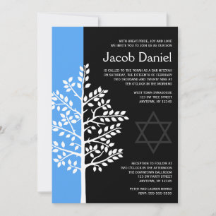 Árvore Negra Azul do Bar Mitzvah - Convites