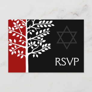 Árvore Negra Vermelha do Bar Mitzvah RSVP