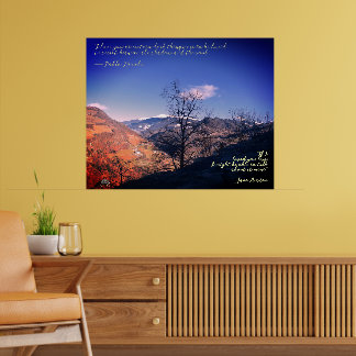 Árvore, nuvem, montanhas com aspas Poster