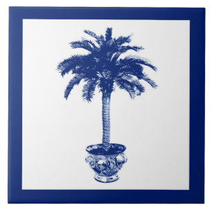 Árvore Palm Potente - marinho azul e branco