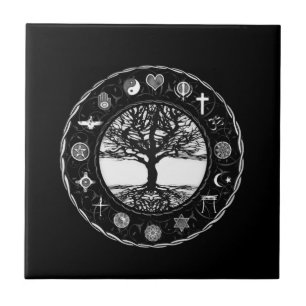 Árvore preto e branco das religiões do mundo