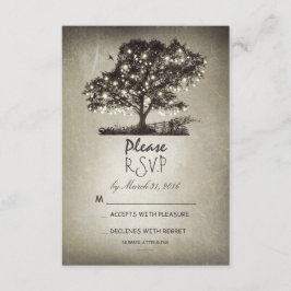 Árvore russa e lanternas de casamento Cartões RSVP