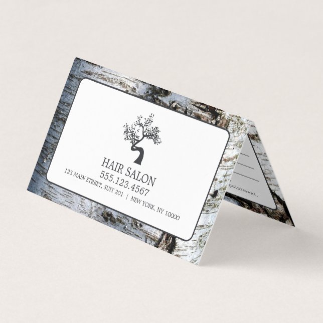 Árvore Rústica de Birch, Cartão de Compromisso (Frente)