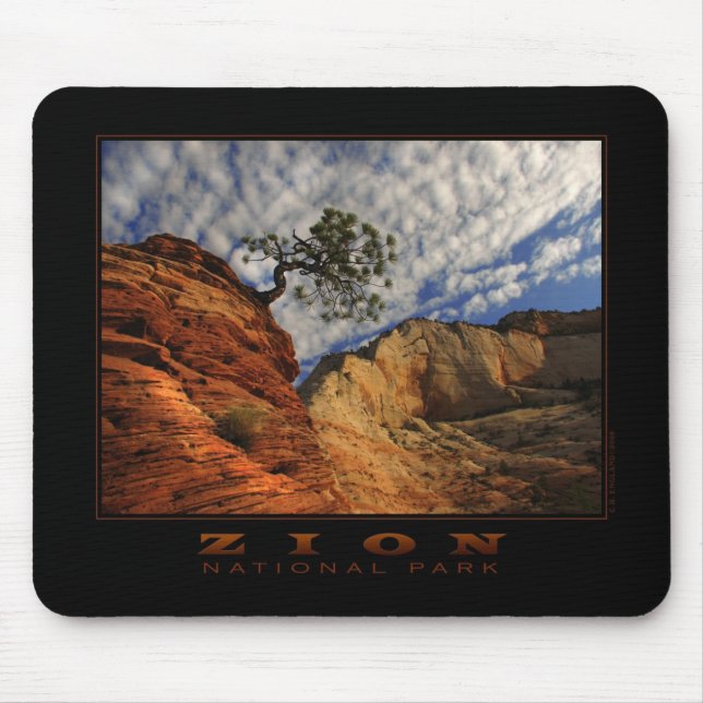 Árvore solitária Mousepad de Zion (horizontal) (Frente)