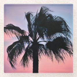 Árvore Tropical de Palm ao pôr do sol