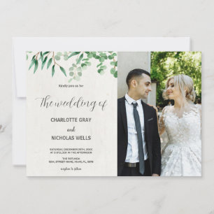 Árvore verde deixa Convites de Casamento com foto