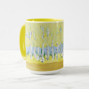 Árvores ASPEN pintadas manualmente caneca de caf