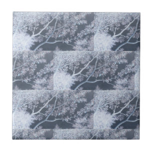 Árvores brancas cinzas geométricas azulejos