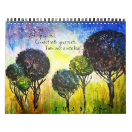 ÁRVORES - Calendário de Duas Páginas de 12 Meses (