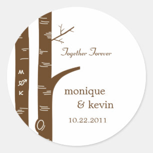 Árvores de Birch Favorecem Adesivos ou selos de en