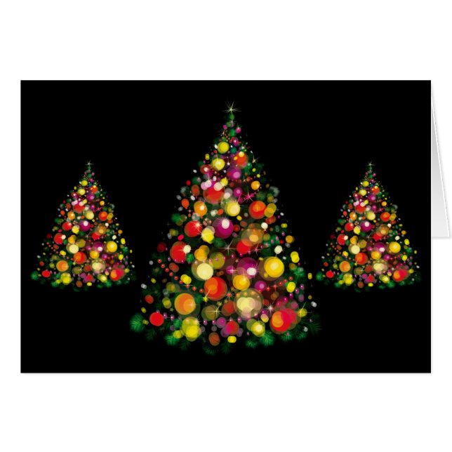 Árvores de Cartão de Natal (Frente Horizontal)