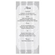 Árvores de inverno no Menu Casamento de Cinzas