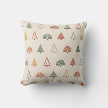 Árvores de Natal Boho Almofada de Lançamento Terra