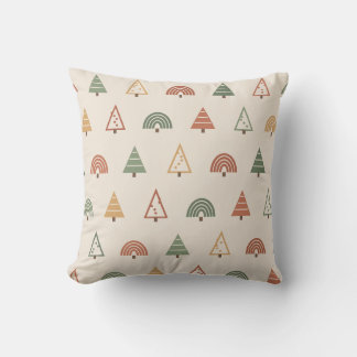 Árvores de Natal Boho Almofada de Lançamento Terra