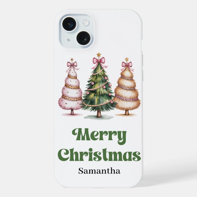 Árvores de Natal com onça personalizadas com nome (Verso)