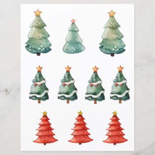 Árvores de Natal cortadas com detalhes