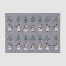 Árvores de Natal e Papel Tecido Snowmen