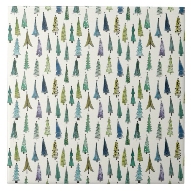 Árvores de Natal Engraçadas (Bela Arte Ilustrada) (Frente)