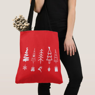 Árvores de Natal minimalistas com Saco de Tote de