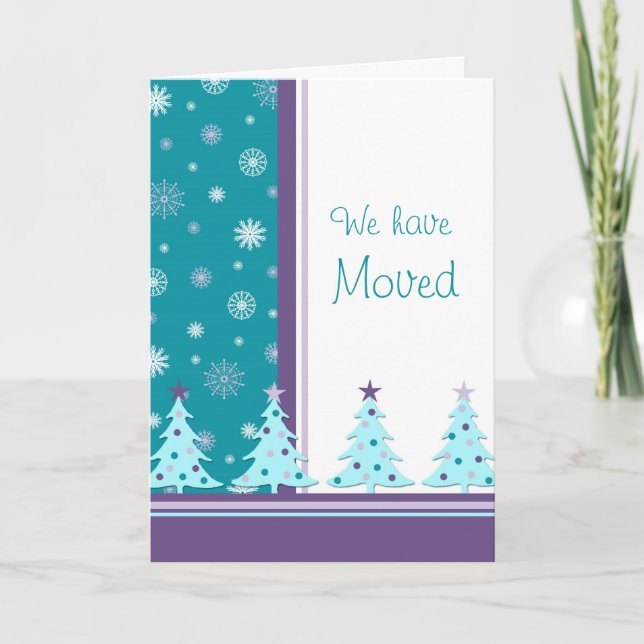 Árvores de Natal Novo Cartão de Natal de Endereço (Frente)