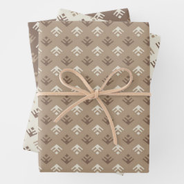 Árvores de Natal Ornamentais.Conjunto de Papel de