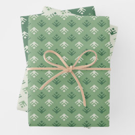 Árvores de Natal Ornamentais.Conjunto de Papel de