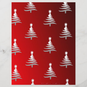 Árvores de Natal Prateadas em Vermelho