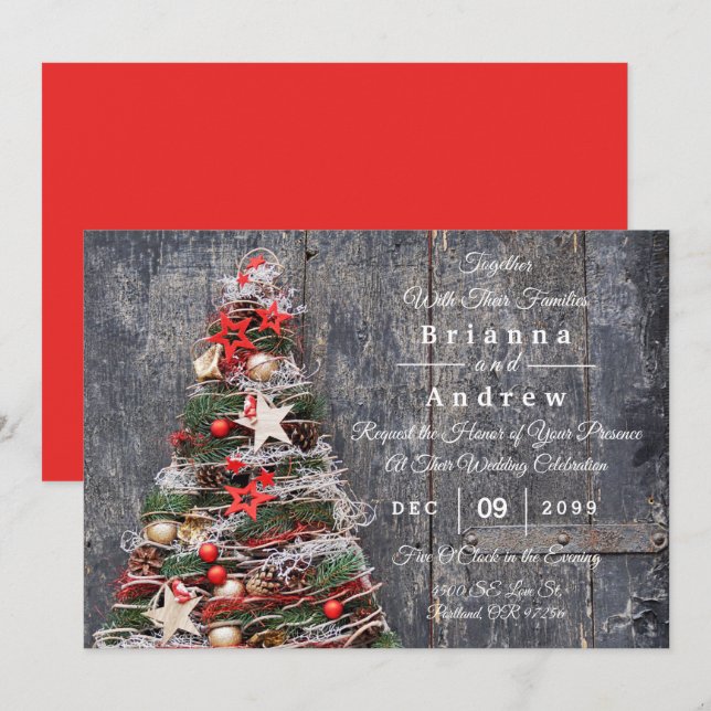 Árvores de Natal Rustic Wood Country Casam Estrela (Frente/Verso)