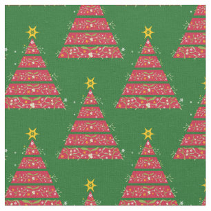 Árvores de Natal vermelhas com tecido do visco