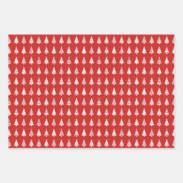 Árvores de Natal vermelho padrão azul