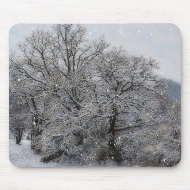 Árvores de Neve Festa de Inverno Arte Mousepad (Frente)