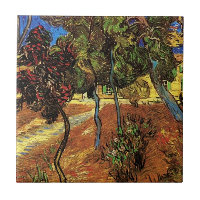 Árvores de Van Gogh no Jardim, Hospital Saint Paul (Frente)