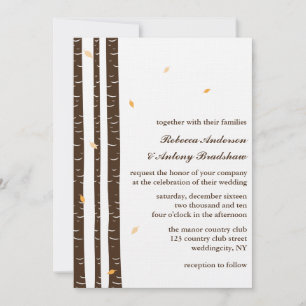 Árvores de vidoeiro que Wedding convites