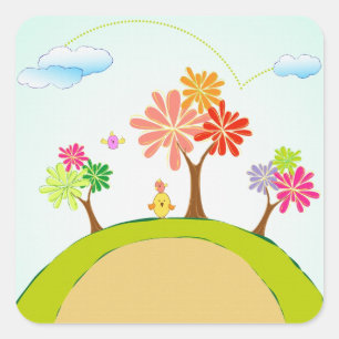 árvores em etiquetas de um monte