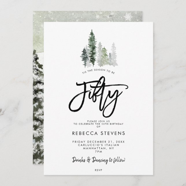 árvores festivas 50 anos convite (Frente/Verso)