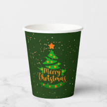 Árvores Laranja Douradas de Árvore Verde de Natal 