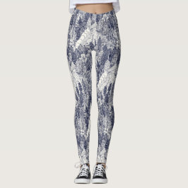 árvores leggings azuis NC