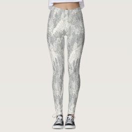 árvores leggings prateadas