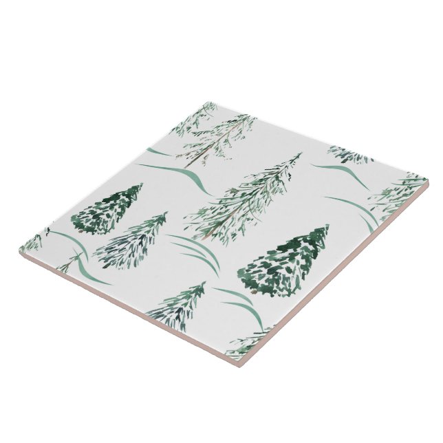 Árvores natalinas de aquarela. Floresta de inverno (Lateral)